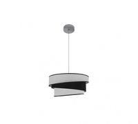 Abrila Hara Cromo/Blanco-Negro - Colgante Moderno 1Xe27 40 Cm