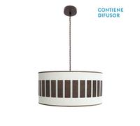 Colgante ivanna 2xe27 marron/blanco-oxido regx50x50 cm