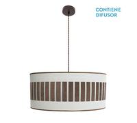 Colgante ivanna 3xe27 marron/blanco-oxido regx60x60 cm