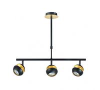 Colgante lineal de 3 focos beethoven negro/oro fabrilamp