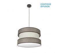 Abrila Home Marrón/Beis-Marrón - Colgante Moderno 2Xe27 50 Cm