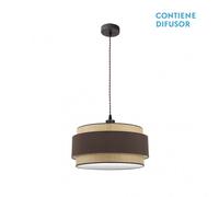 Abrila Kandy Natural/Marrón - Colgante Moderno 2Xe27 50 Cm