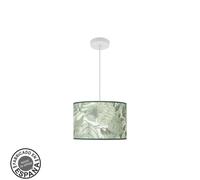 Colgante moda 1xe27 blanco/hoja verde regx30x30cm