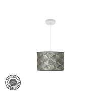 Colgante moda 1xe27 blancoetris gris regx30x30cm