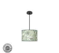 Colgante moda 1xe27 negro/hoja verde regx30x30cm