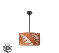 Colgante moda 2xe27 negro/hoja caldera regx40x40cm c/difusor
