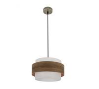 Colgante myriam 1xe27 cuero/madera oscura regx40x40 cm