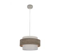 Colgante myriam 1xe27 niquel/madera gris regx40x40 cm
