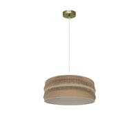 Colgante natalia 1xe27 cuero/saco-beis regx40x40cm