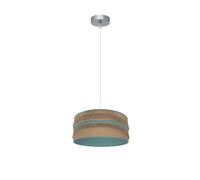 Colgante natalia 1xe27 niquel/saco-turquesa regx30x30 cm