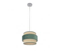 Colgante reyes 1xe27 cromo/natural-verde regx30x30 cm