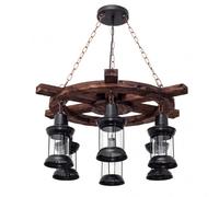Colgante rustico finca 6xe27 timonel negro regx75x75 cm