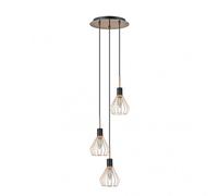 Colgante san petersburgo 3xe14 negro/cobre regx30x30 cm