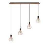 Colgante san petersburgo 4xe14 negro/cobre regx83x13 cm