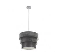 Colgante triple smile 1xe27 cromo/madera negra regx40x40 cm