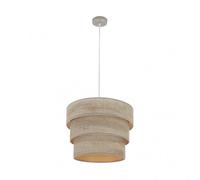 Colgante triple smile 1xe27 niquel/madera gris regx40x40 cm