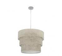 Colgante triple smile 3xe27 niquel/madera gris regx50x50 cm