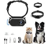 Collar con cámara para gatos 1080P, cámara para mascotas, mini cámara de acción resistente al agua para grabar vídeos