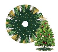 Collar de falda de árbol - Cubierta de base de árbol de Navidad de felpa con impresión de doble cara | Accesorios rústicos de vacaciones para interiores y exteriores, jardín, patio, hotel, apartamento