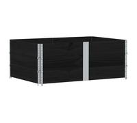 Collares De Palets 3 Uds Madera Maciza De Pino Negro 150x100 Cm Vidaxl