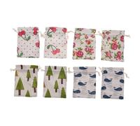 COLLBATH 8 Piezas Bolsa Con Cordón Bolsas De Navidad Mini Bolsas Navidad Bolsos De Mano De Joyería Con Cordón De Almacenamiento De De Dulces De Lino