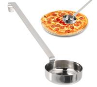 COLLBATH Cacillo para Salsa de Pizza con Fondo Plana Acero Inoxidable para Cocina Cucharón para Untar y Servir Salsas Longitud 27 cm Ideal para Hogar Restaurantes