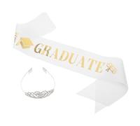 COLLBATH Kit de Banda de Graduación 2026 Diadema de Gemas de Imitación, Accesorio Cabello en Plata, Conjunto de 2 Piezas para Decoración y Fiesta de Graduación, Suministros para