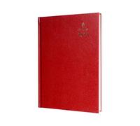 Collins Agenda de escritorio estándar 2025 para profesionales, agenda de negocios tamaño A4, vista semanal, color rojo, (40.15-25), planificador de negocios premium con tapas duras de cuero sintético
