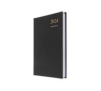 Collins Debden Collins - Agenda diaria 2024 esencial A5 con citas, agenda 2024 página por día, diario y libro de citas 2024, agenda de negocios, académica y personal 2024 (tamaño A5, negro)