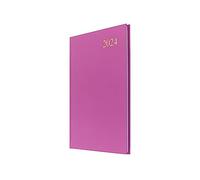 Collins Debden Collins Essential - Agenda semanal A5 para 2024, agenda completa 2024, vista diaria, semanal y mensual (tamaño A5, rosa)