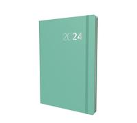 Collins Debden Collins Legacy, agenda 2024, tamaño A5, día por página (con citas), planificador y organizador de negocios, agenda de enero a diciembre de 2024, diario, menta, CL51.61-24