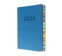 Collins Debden Edge Rainbow - Agenda 2024 tamaño A5, vista semanal, estilo de vida y organizador para oficina, trabajo, hogar, enero y diciembre, semanal, color azul claro, ED153.U57-24