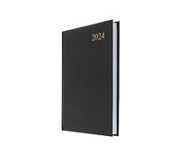 Collins Debden Essential - Agenda diaria 2024 A5, agenda diaria 2024 página por día y agenda 2024, uso académico y personal 2024 (tamaño A5, negro)