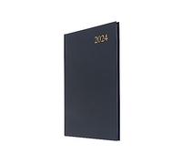 Collins Debden Essential - Agenda semanal 2024 tamaño A5, vista diaria, semanal y mensual 2024, tamaño A5, color azul