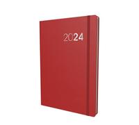 Collins Debden Legacy - Agenda 2024 tamaño A5, día por página (con citas), agenda y organizador de negocios, de enero a diciembre de 2024, diario, color rojo, CL51.15-24
