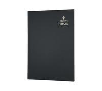 Collins 'Desk' - Agenda de 13 meses de mitad de año académico, julio de 2025 a julio de 2026-52M.99-2526, agenda de citas diaria a página, tapa dura A5, color negro