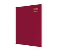 Collins - Essential - Agenda anual 2026 de 12 meses, día a página con agenda de citas por hora, tapa dura A4, granate (ESSA41A.78-26)