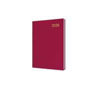Collins - Essential - Agenda anual 2026 de 12 meses, día a página, tapa dura A5, granate (ESSA51.78-26)