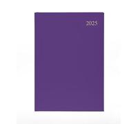 Collins Essential ESSA43.55-25 - Agenda de negocios 2025, vista semanal, tamaño A4, tapa dura de grano de cuero, color morado