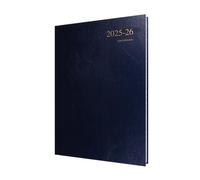 Collins 'Essentials' - Agenda de 12 meses de mitad de año académico, julio de 2025 a julio de 2026 - ESSA41M.65-2526 - Agenda de citas diaria a página, tapa dura A4, azul oscuro