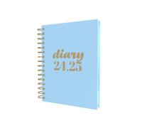 Collins Scandi - Agenda de mitad de año, tamaño A5, día por página, año académico 2024-25, color azul, diario de medio año para estudiantes, profesores en papel reciclado, E-PW51M.57-2425, de agosto