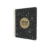 Collins Scandi - Agenda de mitad de año, tamaño A5, día por página, año académico 2024-25, terrazo negro, diario para estudiantes, profesores en papel reciclado, E-PW51M.TZBK-2425, de agosto de 2024 a