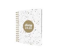 Collins Scandi E-PW51M.TZWH-2425 - Agenda de mediados de año, tamaño A5, año académico 2024-25, color terrazo blanco, diario de medio año para estudiantes, profesores, E-PW51M.TZWH-2425, agosto de