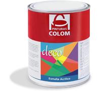 COLOM Esmalte Acrílico al Agua Multisuperficie Blanco Mate 0,75L - Resistente a la Intemperie y Amarilleamiento - Aplicación en Rodillo, Brocha o Pistola - Bajo Olor, Buena Flexibilidad, Lavable, Resi