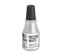COLOP Recambio de tinta para tampón de tinta Make, color blanco, 25 ml de tinta a base de agua con práctica boquilla de recubrimiento, color blanco congelado