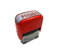 COLOP - Sello para Oficina, Empresas y Comercios con Texto PAGADO | con Tamaño de Impresión 14 x 38 cm | Incluye Una Almohadilla de Tinta E/20 en Color Rojo