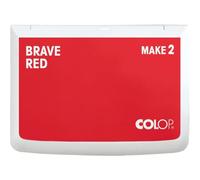 COLOP Tampón de tinta MAKE 2 Brave Red 70 x 110 mm, cojín para sellos manuales tradicionales y sellos creativos