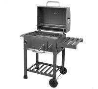 Aktive Ahumador barbacoa carbón portátil 63109 – Acero, termómetro, mesa plegable y parrilla