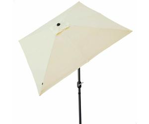 Color Baby Parasol de terraza cuadrado 270x270 cm con chimenea y mástil de aluminio
