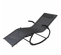 Aktive Tumbona mecedora de jardín Textileno con cojín antracita 60x172x75 cm 1 persona protección U